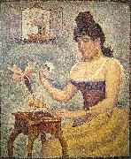 Georges Seurat Young Woman Powdering Herself Sweden oil painting artist